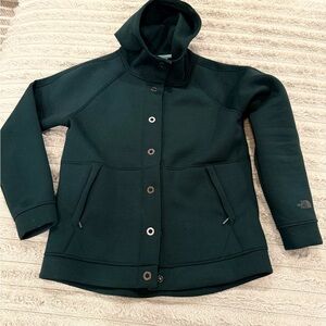 The North Face Women's Dark Green Jacket with hood size Large